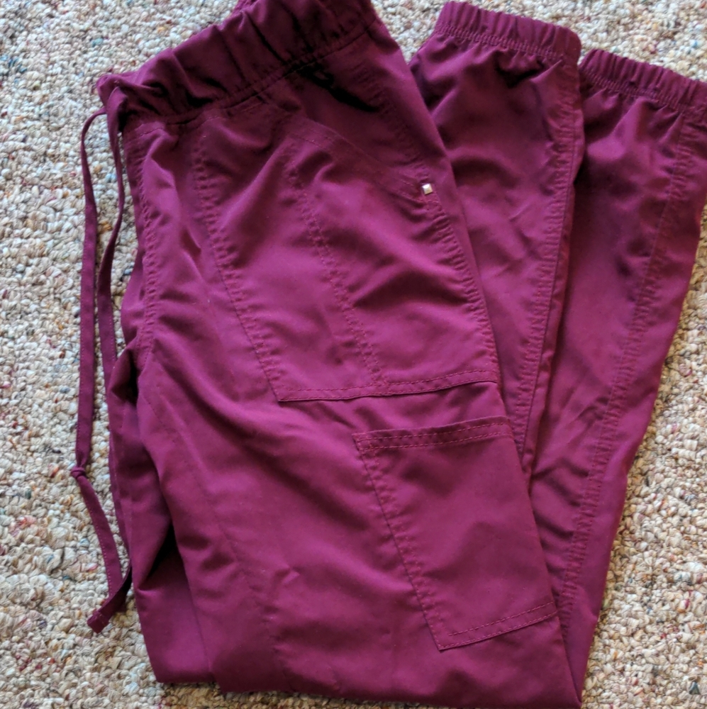Red Roll Up Scrub Pants